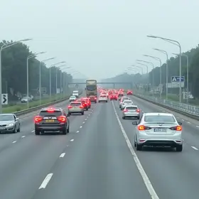 trânsito no km 0 da DF-001