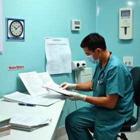 solicitar exames e prontuários